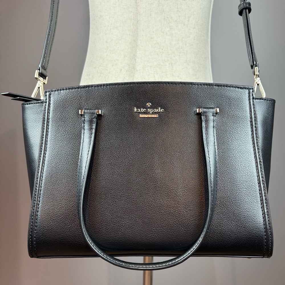 Kate Spade New York Patterson Drive Geraldine Satchel in Black Pebbled Leather